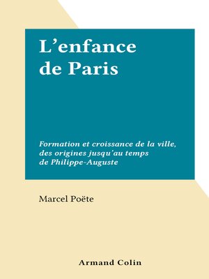 cover image of L'enfance de Paris